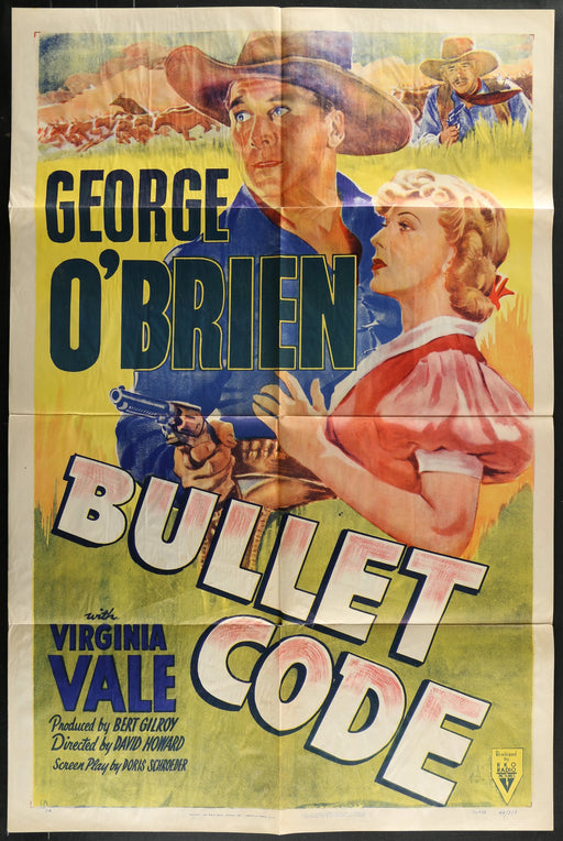 Bullet Code (1940) Original Western Movie Poster Folded 27x41