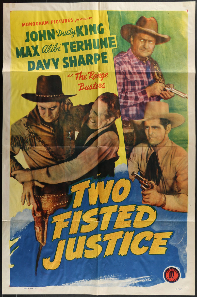 Two Fisted Justice (1943) Original Western Movie Poster Folded 27x41