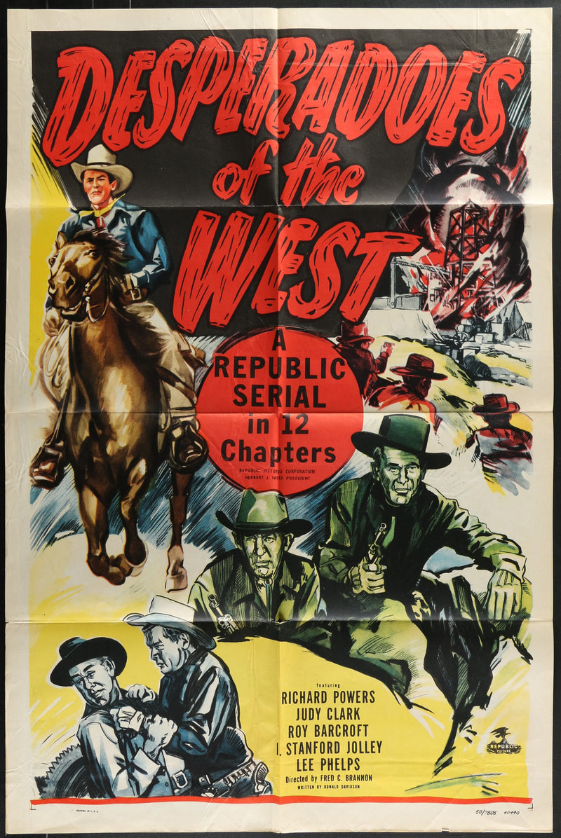 Desperadoes of the West (1950) Original Western Movie Poster Folded 27x41