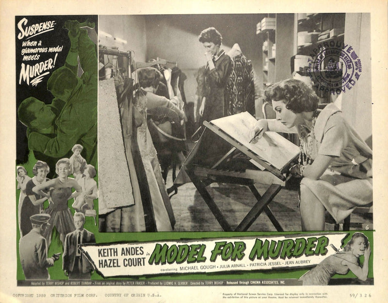 Model For Muder (1959) 8 Lobby Card Full Set 11X14