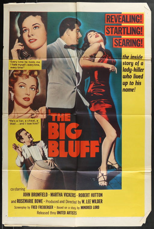 The Big Bluff (1955) Original Movie Poster Folded 27x41