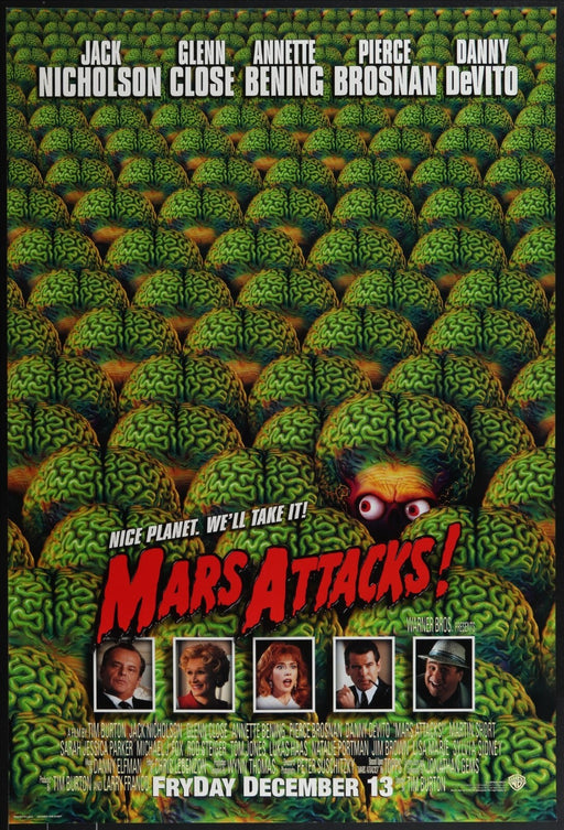 MARS ATTACKS! (1996) Original Theatrical Unfolded Movie Poster 27x40