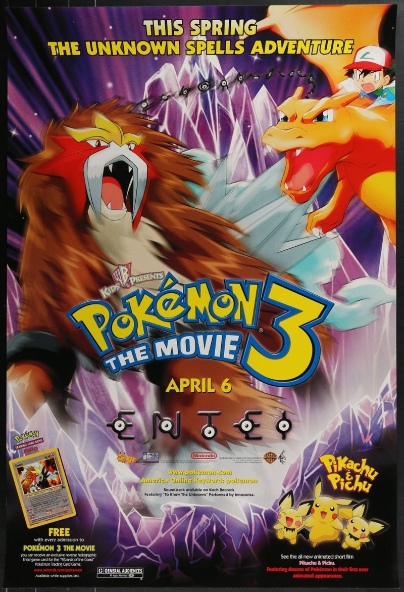 Pokémon 3: The Movie (2000) Original DS Movie Poster Rolled 27x40