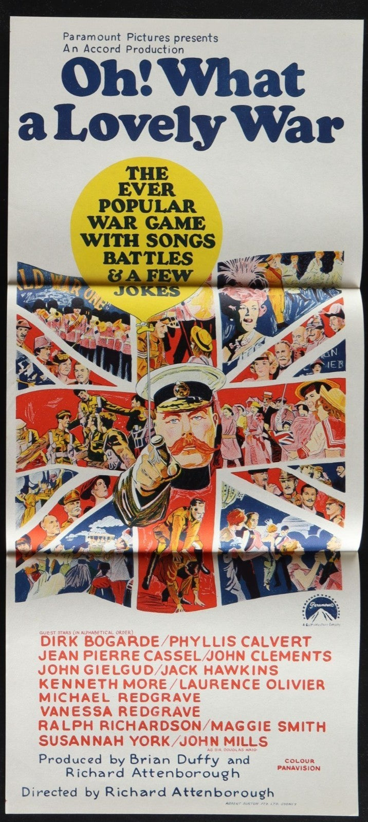 Oh! What a Lovely War (1969) Original Australian Daybill Movie Poster 13x30