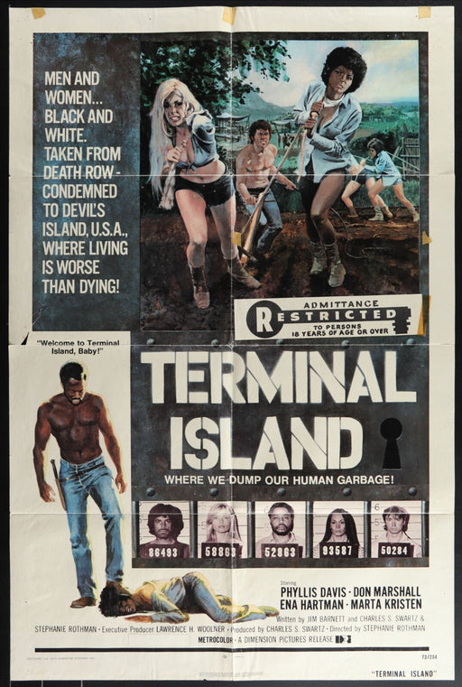 Terminal Island (1973) Original Movie Poster Folded 27x41