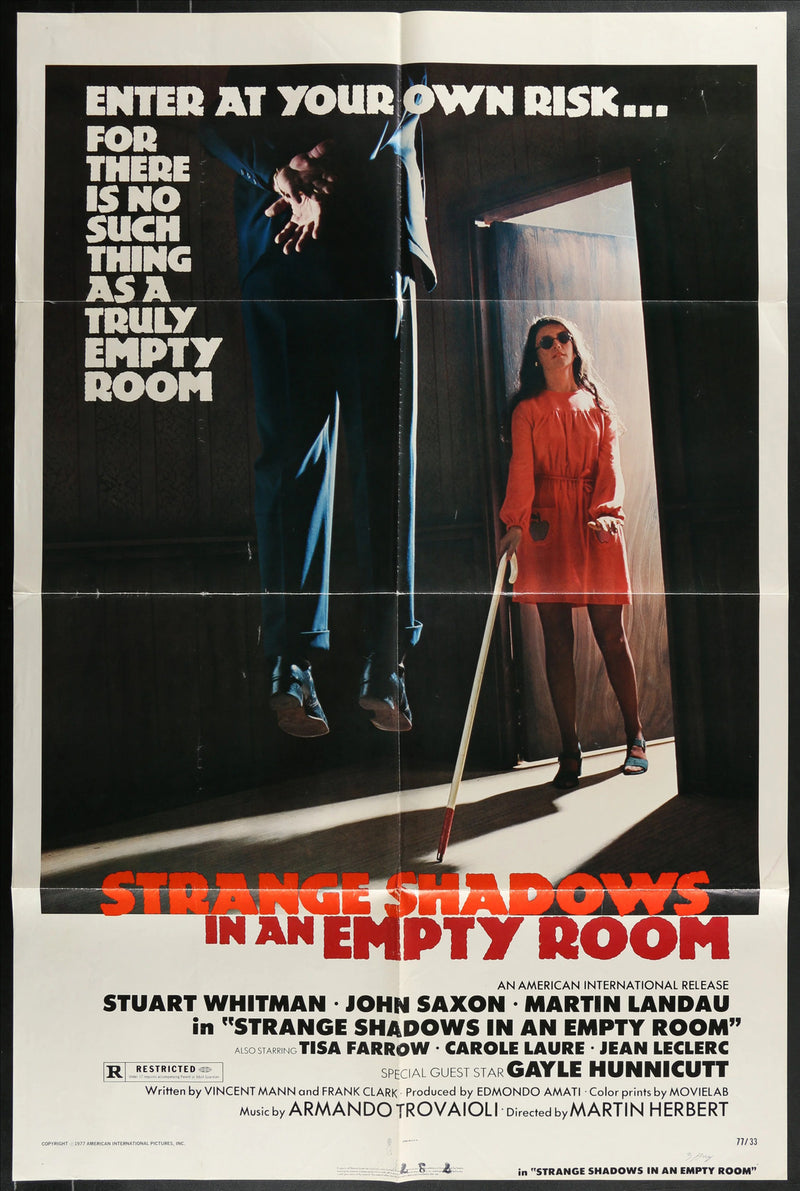 Strange Shadows in an Empty Room (1977) Original Movie Poster Folded 27x41