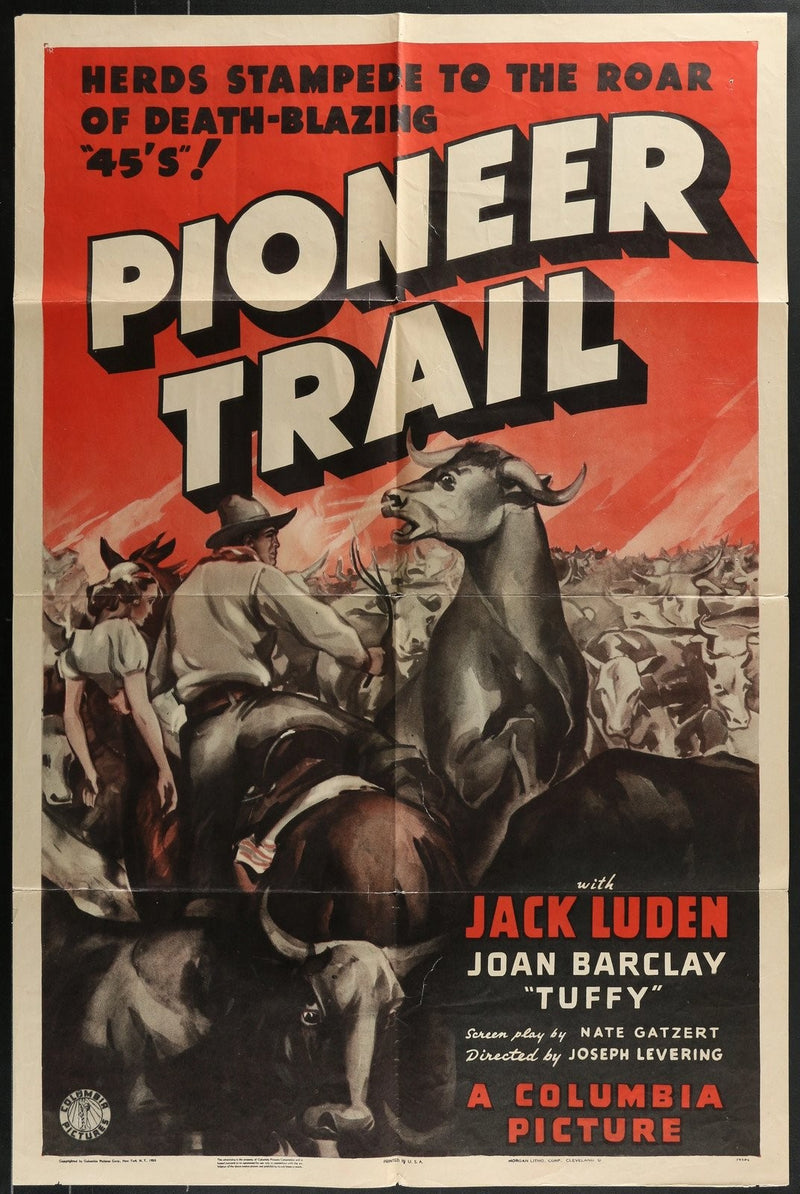 Pioneer Trail (1938) Original Western Movie Poster Folded 27x41
