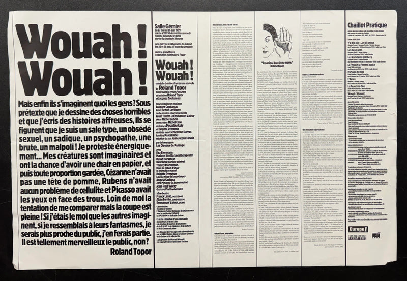 CAC Voltaire – Wouah Wouah! (1999) Original Poster Folded 15.75x22.75