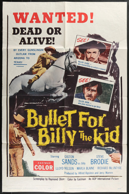 Bullet for Billy the Kid (1964) Original Western Movie Poster Folded 27x41