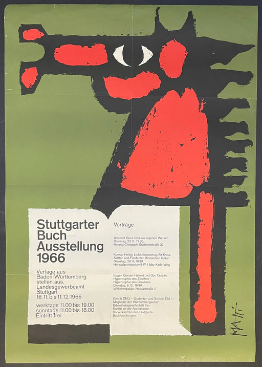 Stuttgarter Buch Ausstellung (1966) Original German Poster 23x33