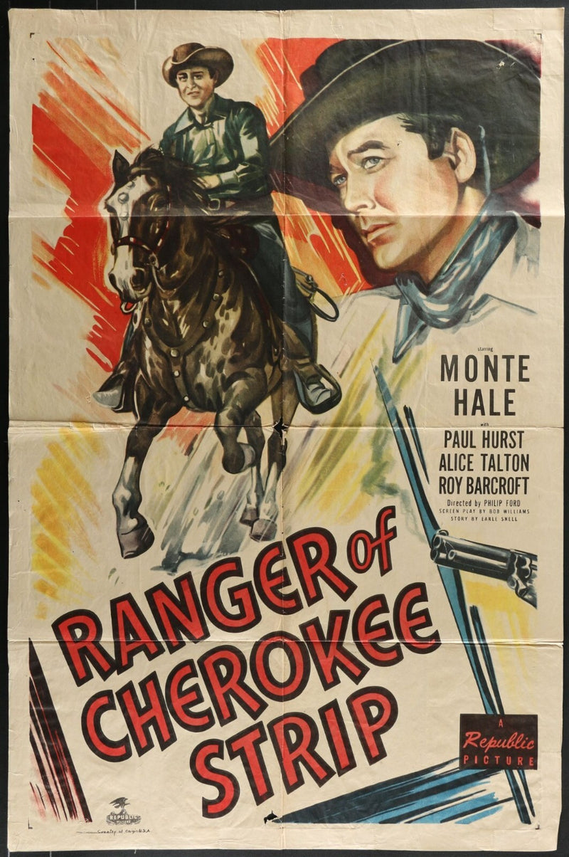 Ranger of Cherokee Strip (1949) Original Movie Poster Folded 27x41