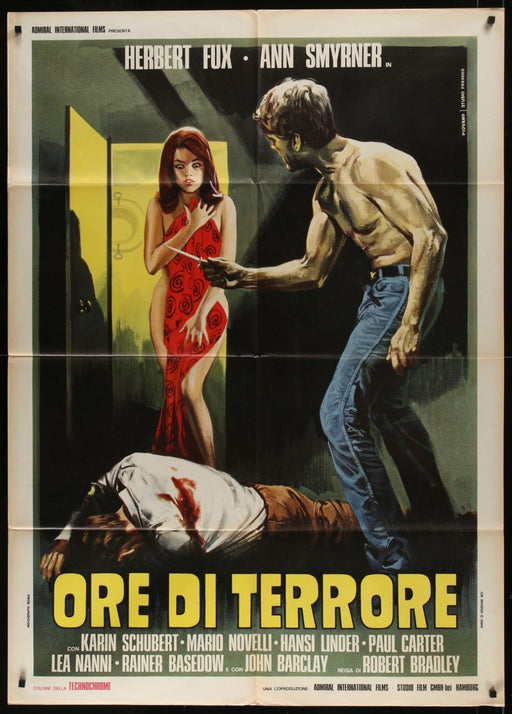 Hours of Terror (1971) Original Italian 1P Movie Poster Folded 39x55