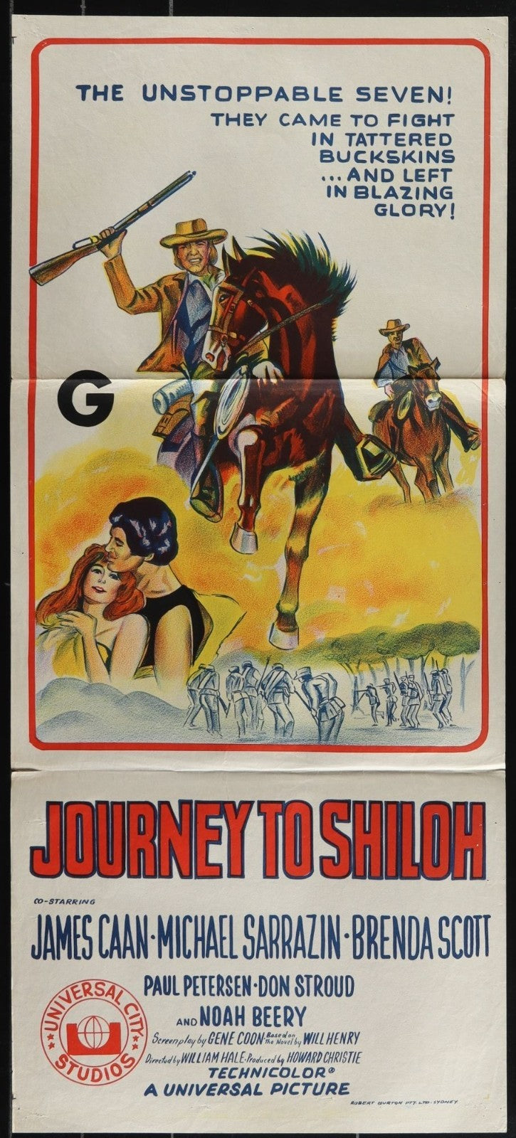 Journey to Shiloh (1968) Original Australian Daybill Movie Poster Folded 13x30