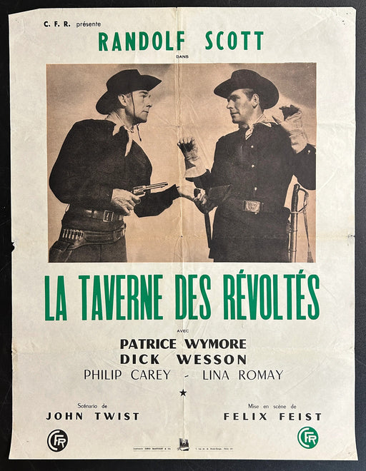 The Man Behind The Gun (1953) Original French Movie Poster Folded 25x32