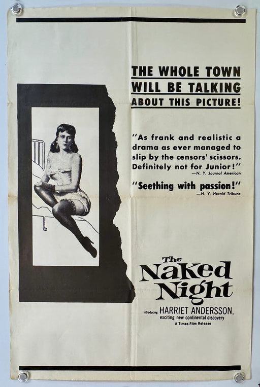 The Naked Night (1953) Original U.S. One Sheet Movie Poster 27x41