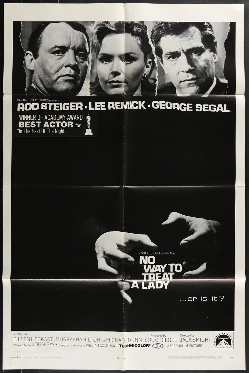 No Way to Treat a Lady (1968) Original Movie Poster Folded 27x41