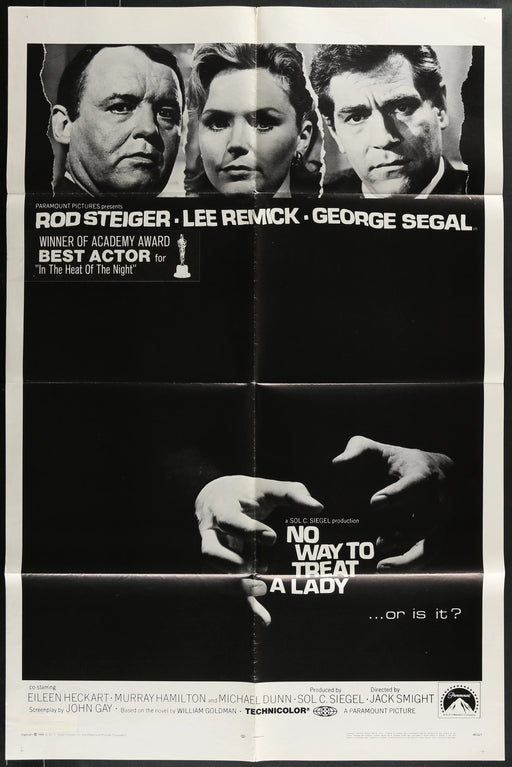 No Way to Treat a Lady (1968) Original Movie Poster Folded 27x41