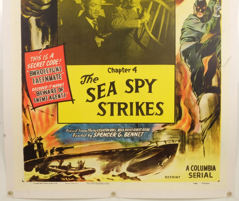 The Secret Code (1942) Linenbacked Restored Columbia Serial Poster 27.25x41