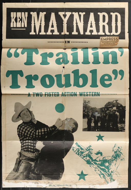 Trailin’ Trouble (1956) Original Western Movie Poster Folded 27x41