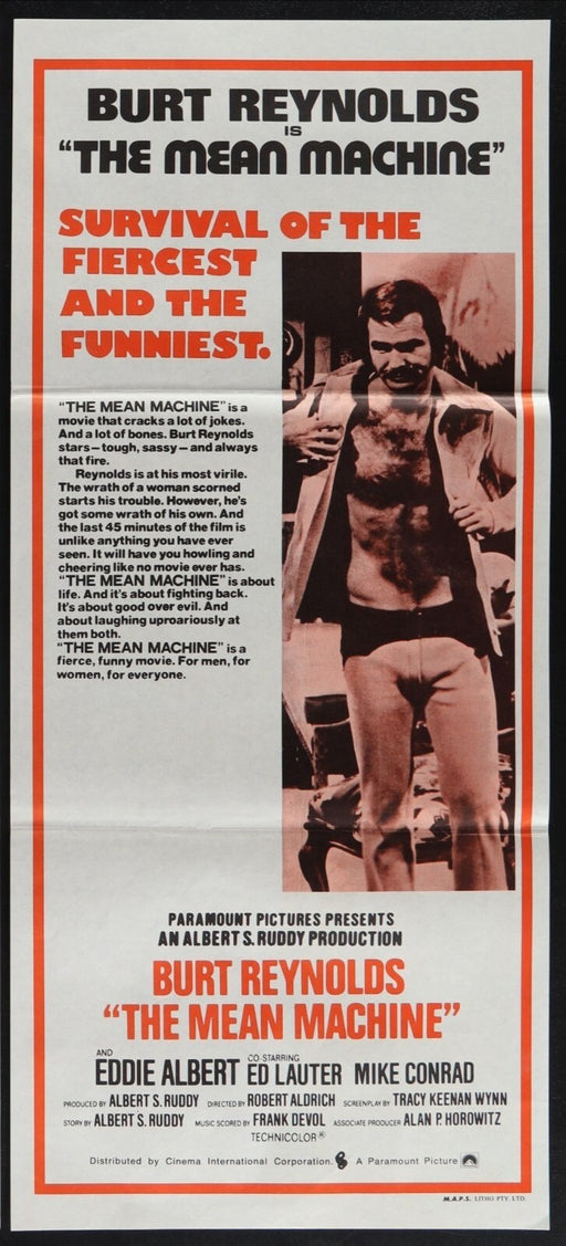 The Longest Yard (1974) Original Australian Daybill Poster Folded 13x30