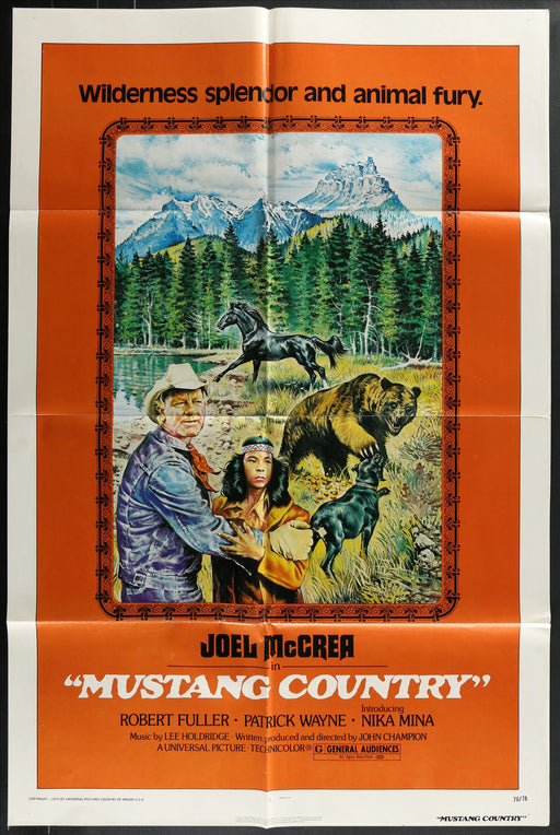 Mustang Country (1976) Original Movie Poster Folded 27x41