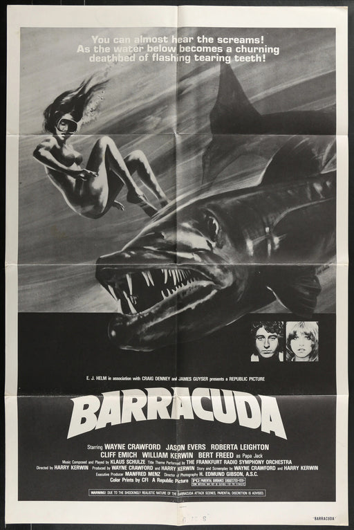 Barracuda (1978) Original Movie Poster Folded 27x41