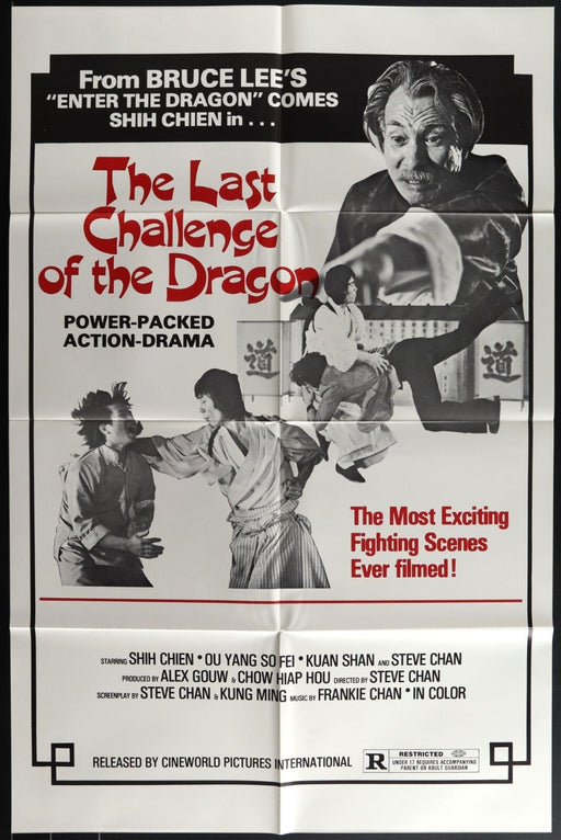 The last Challenge of The Dragon (1976) Original Movie Poster Folded 27x41EM8-43