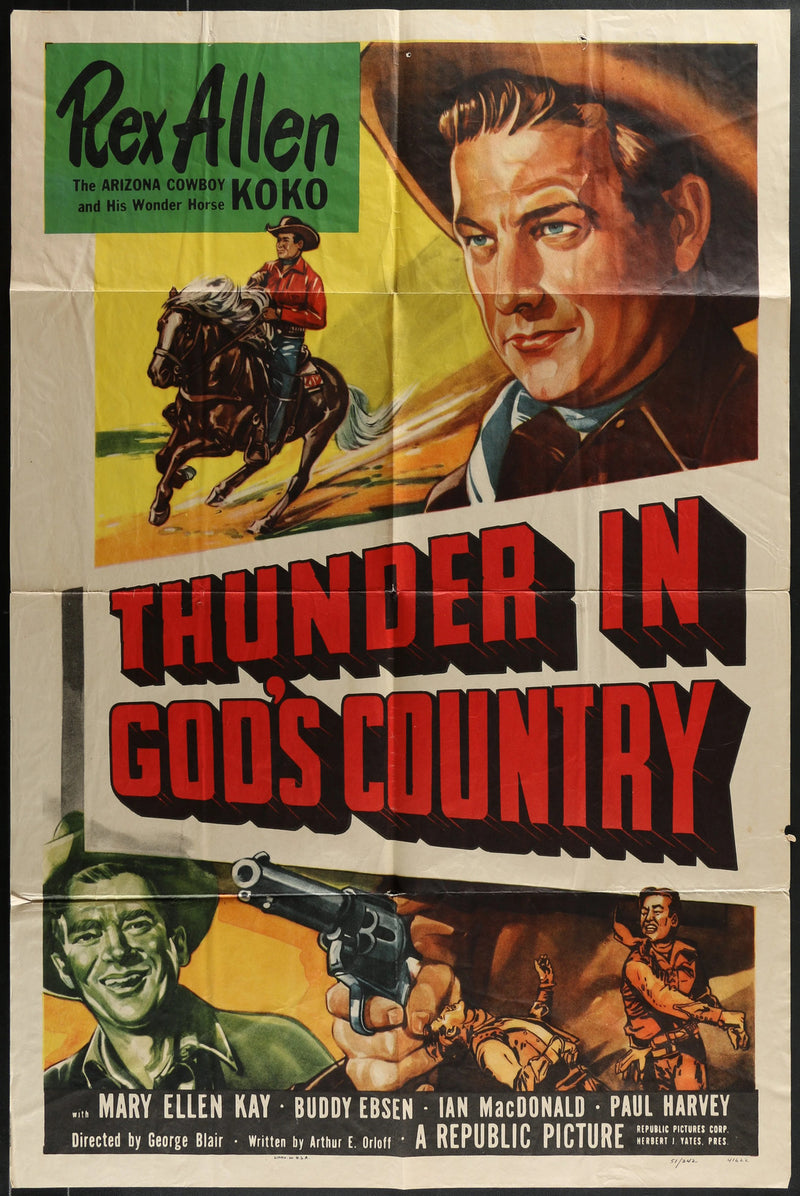 Thunder in God's Country (1951) Original Western Movie Poster F 27x41