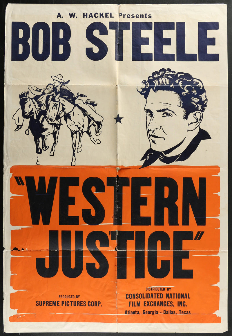 Western Justice (1935) Original Movie Poster Folded 27x41