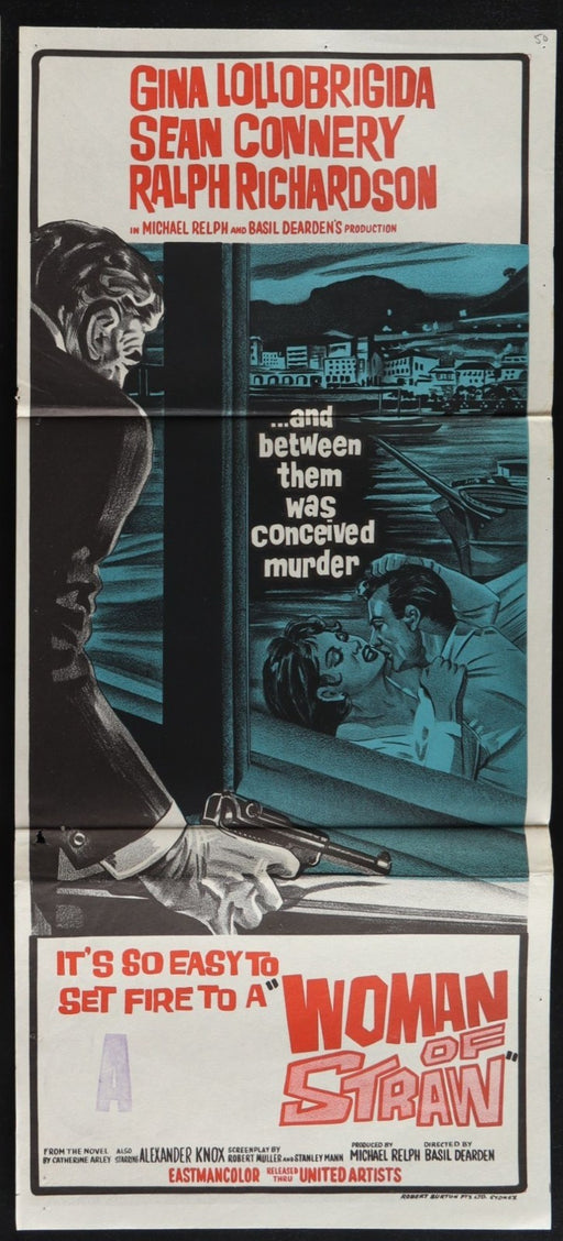 Woman of Straw (1964) Original Australian Daybill Movie Poster Folded 13x30