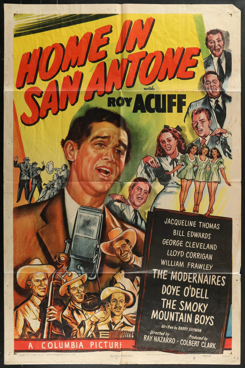 Home in San Antone (1949) Original Western Movie Poster Folded 27x41