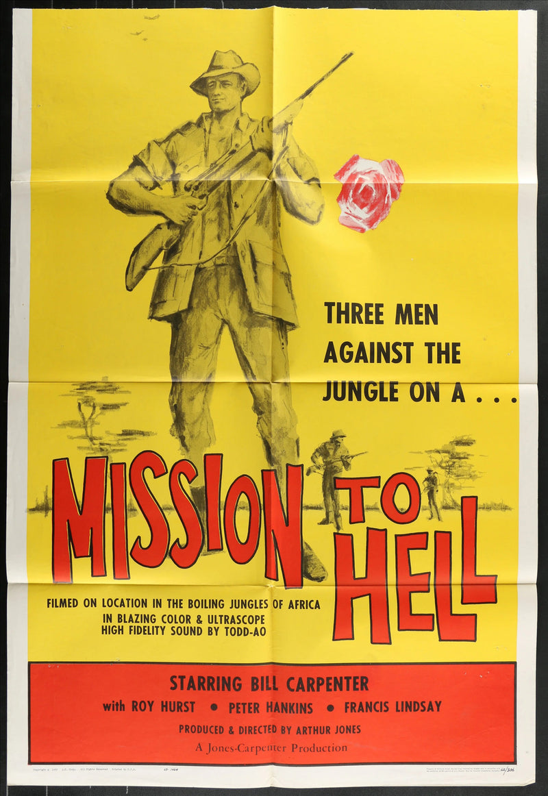 Mission to Hell (1964) Original Movie Poster Folded 27x41