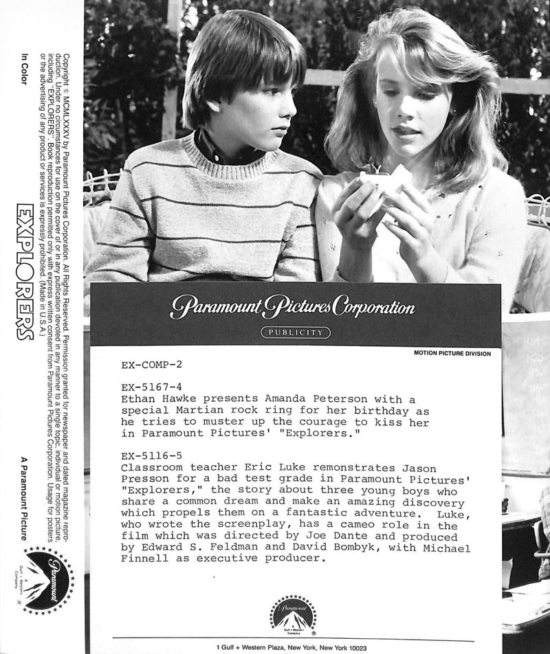 Explorers (1985) Movie Still Full Set 8x10