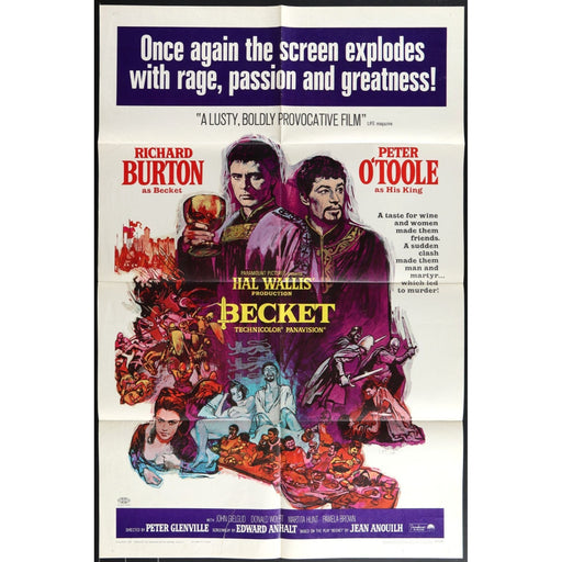 Becket (1964) Original Movie Poster 27x41 Folded
