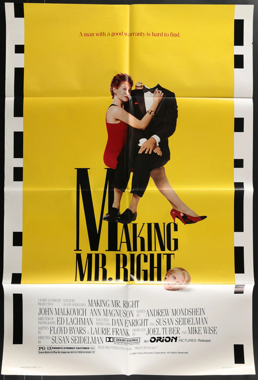 Making Mr. Right (1987) Original Movie Poster Folded 27x41