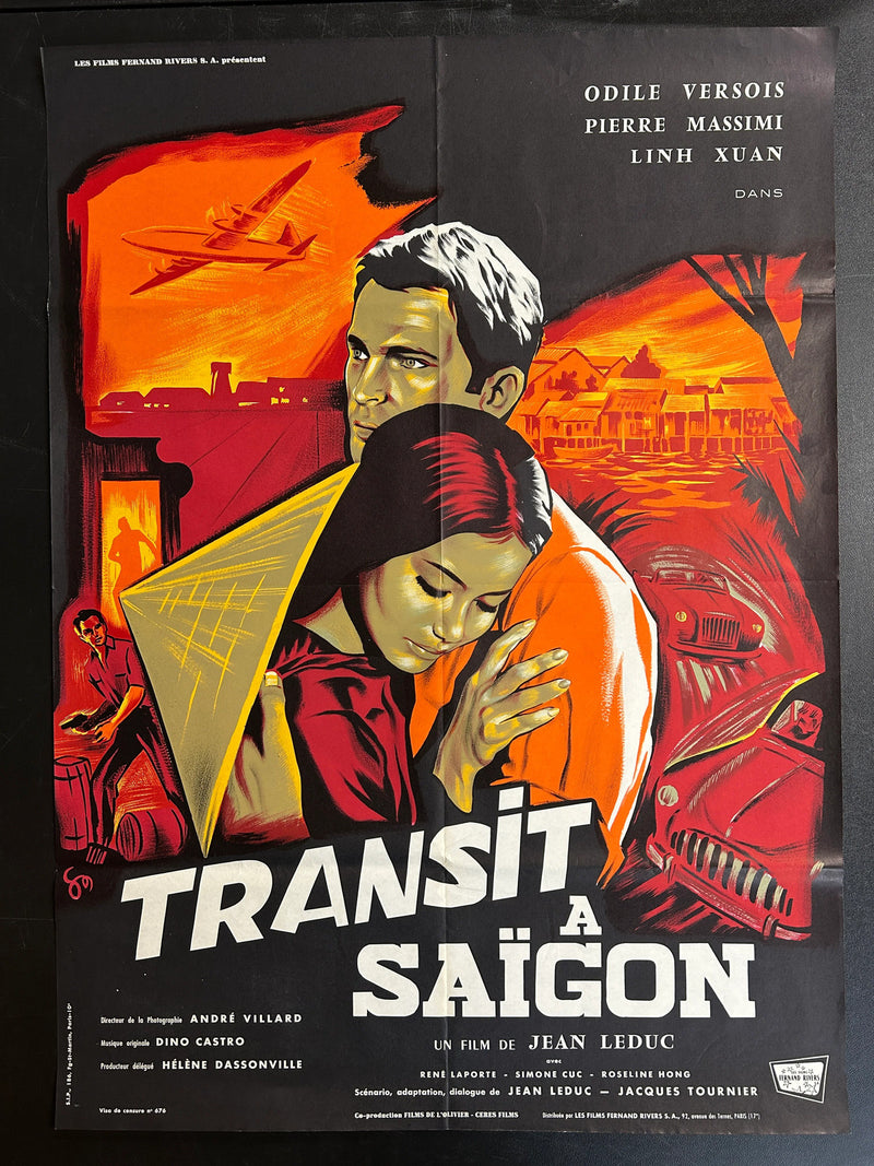 Transit a Saigon (1963) Original French Movie Poster Folded 23x31