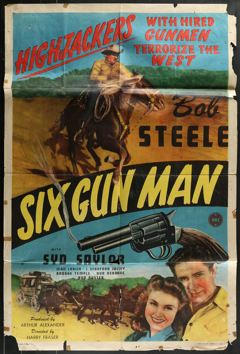Six Gun Man (1946) Original Western Movie Poster Folded 27x41