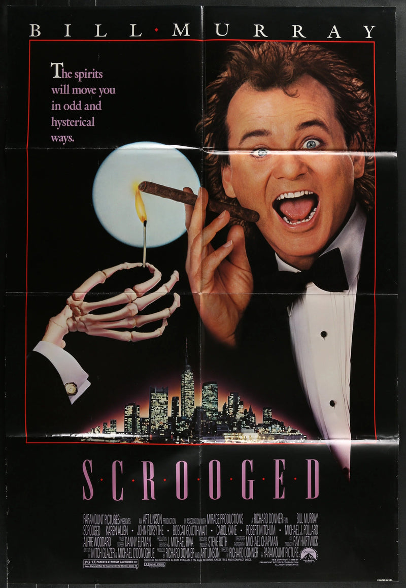 Scrooged (1988) Original Movie Poster Folded 27x41