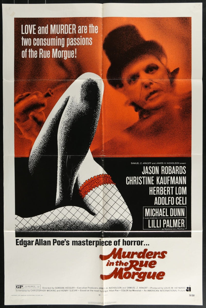 Murders in the Rue Morgue (1971) Original Movie Poster Folded 27x41