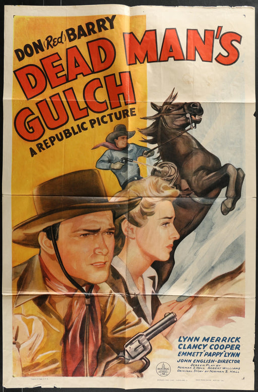 Dead Man’s Gulch (1943) Original Western Movie Poster Folded 27x41