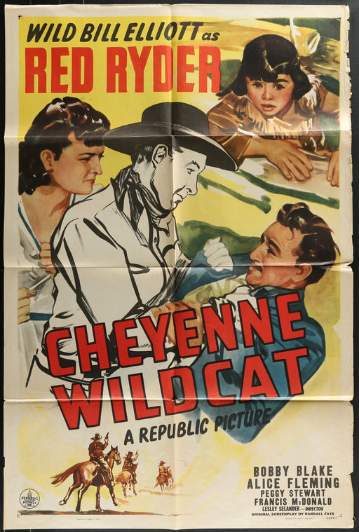 Cheyenne Wildcat (1944) Original Western Movie Poster Folded 27x41