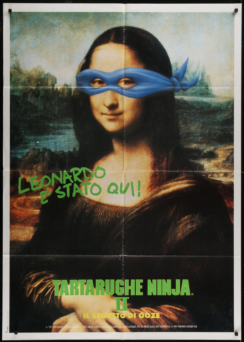 Teenage Mutant Ninja Turtles II (1991) Italian 1P Teaser Poster Leonardo 39x55