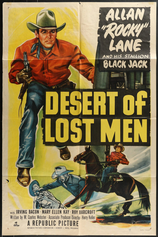 Desert of Lost Men (1951) Original Western Movie Poster Folded 27x41