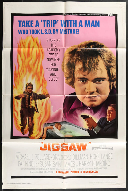 Jigsaw (1968) Original Movie Poster Folded 27x41