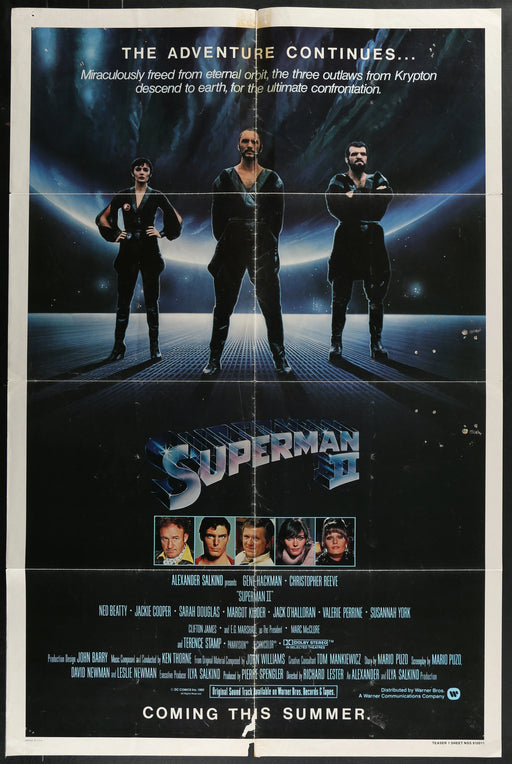 Superman II (1981) Original Teaser Movie Poster Folded 27x41