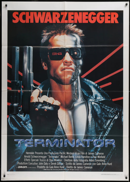 Terminator (1985) Italian 1P Original Movie Poster Arnold Schwarzenegger 39x55