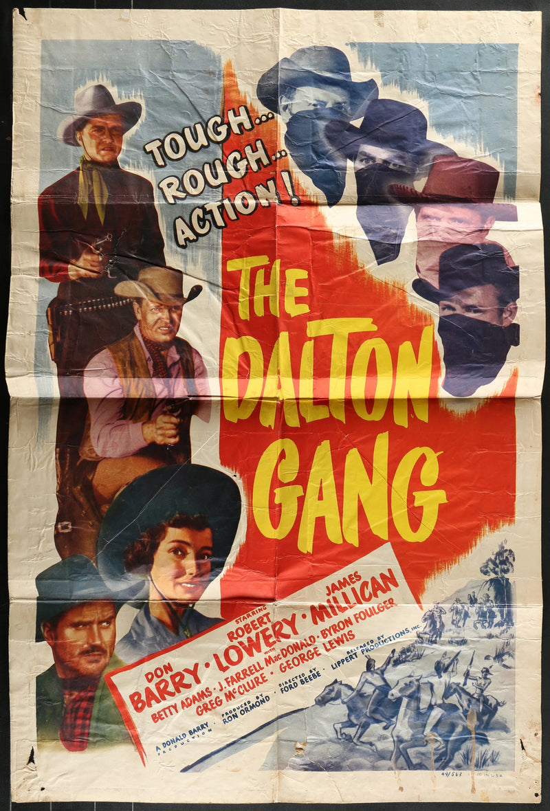 The Dalton Gang (1949) Original Western Movie Poster Folded 27x41