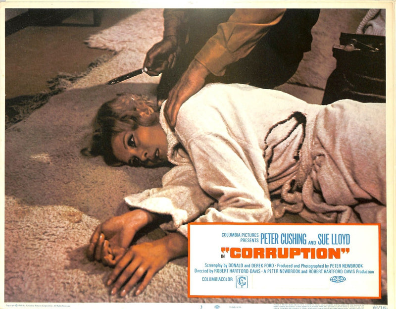 Corruption (1968) Lobby Card Full Set 11X14