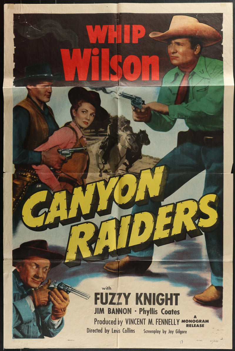 Canyon Raiders (1951) Original Western Movie Poster F 27x41