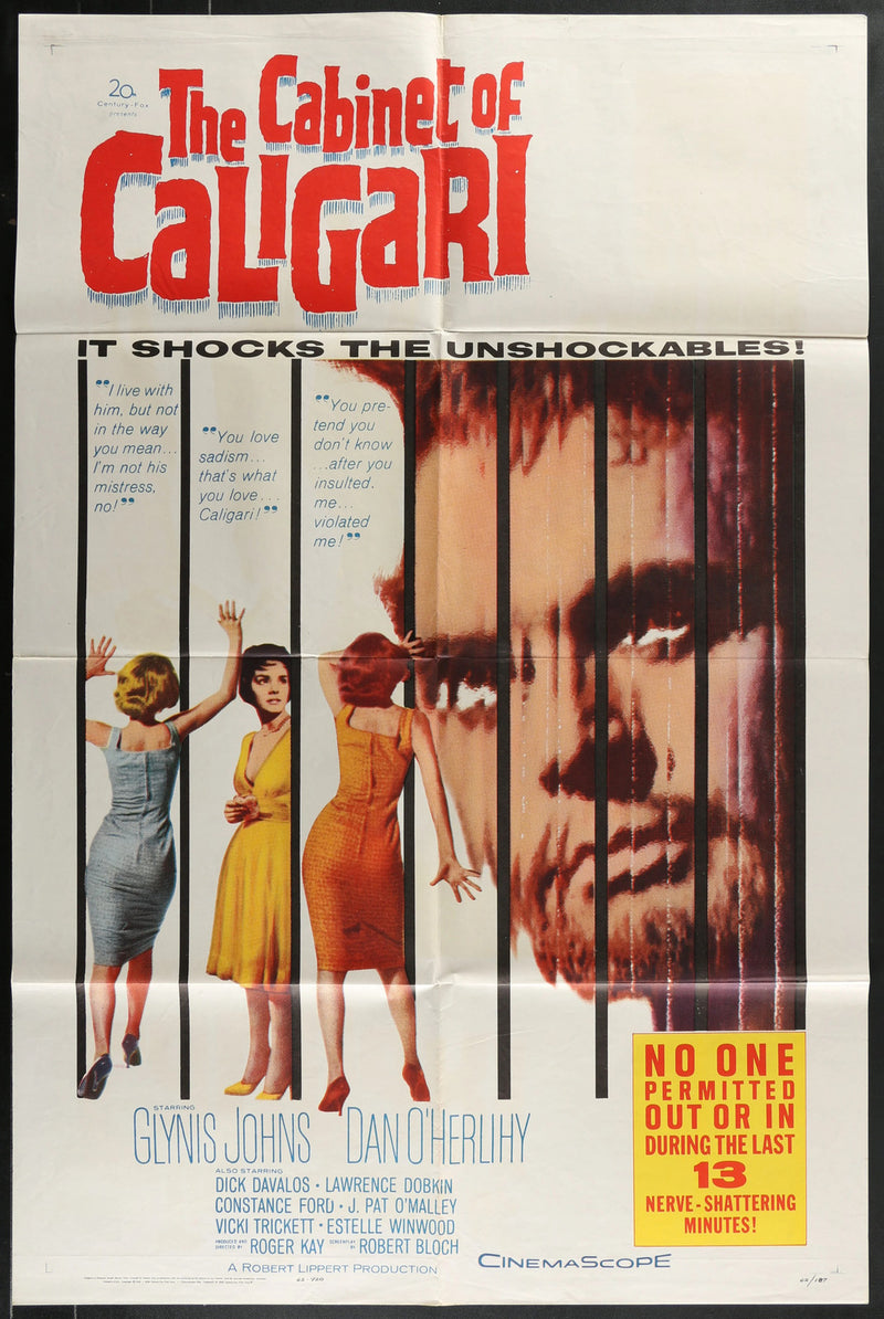 The Cabinet of Caligari (1962) Original Movie Poster Folded 27x41